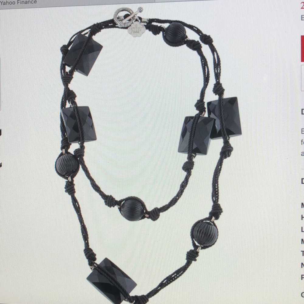Stephen Dweck Onyx and Plastic Bead Long Necklace